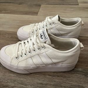 White Adidas Nizza Platform Sneakers (Size 9 W)